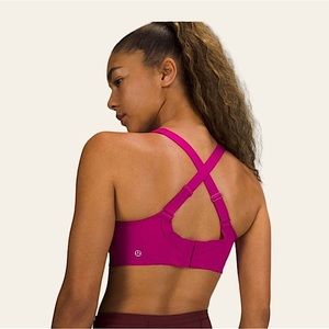Lululemon Run Times Bra High Support Sports Bra 36 DD Ripened Raspberry